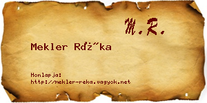 Mekler Réka névjegykártya