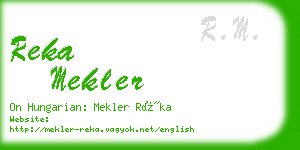 reka mekler business card